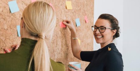 women leading a brainstorm session