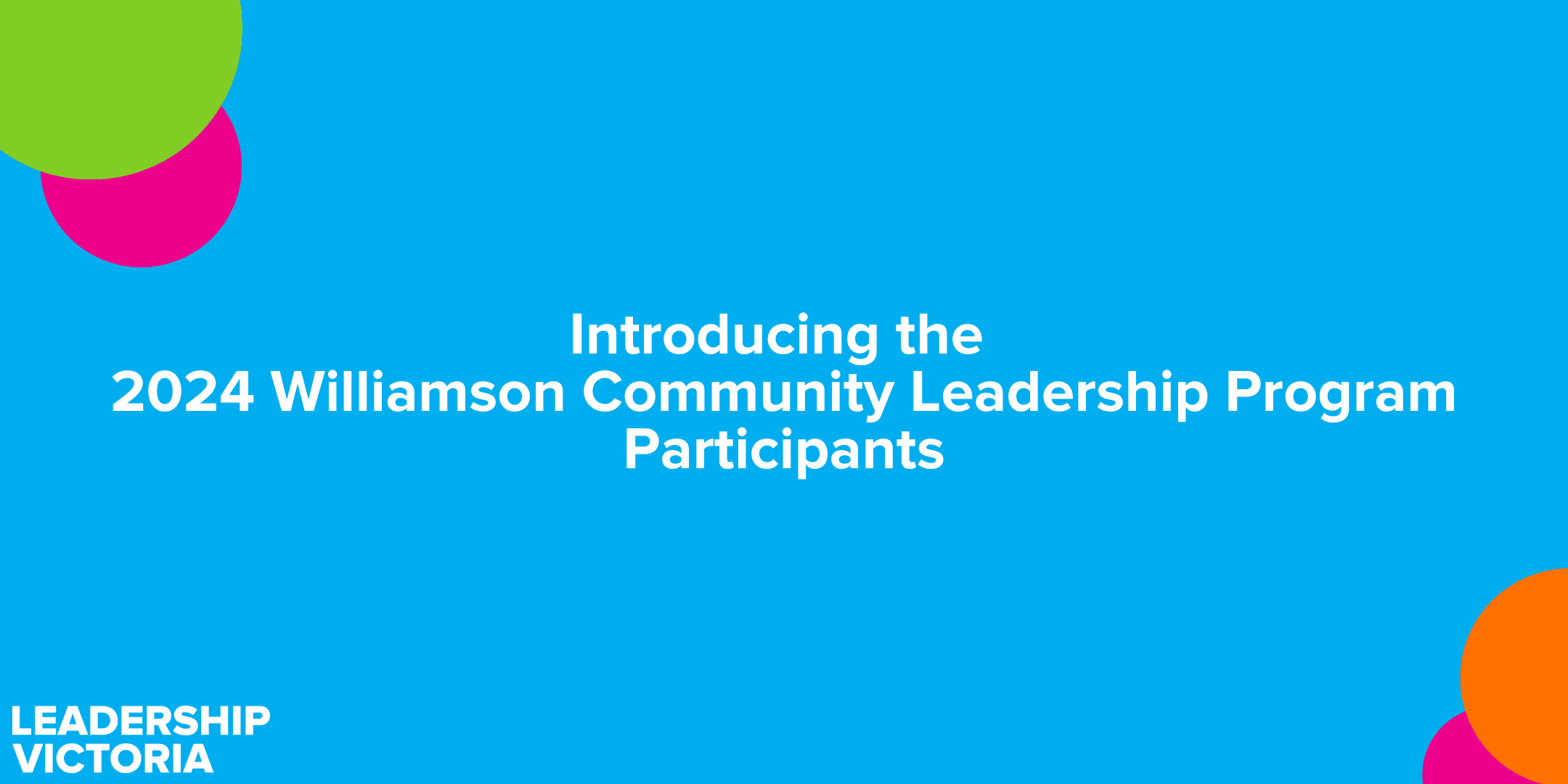 Williamson Community Leadership Program Participants for 2024
